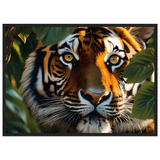 Tiger Peering Through Bush