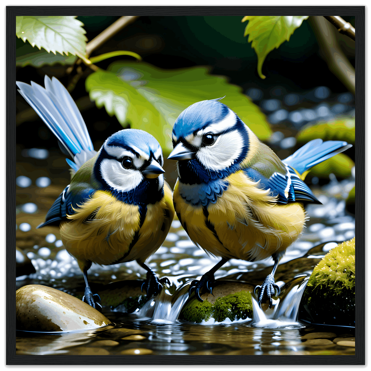 Two Blue Tit Birds