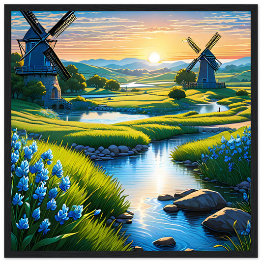 Two Windmills in Backdrop
