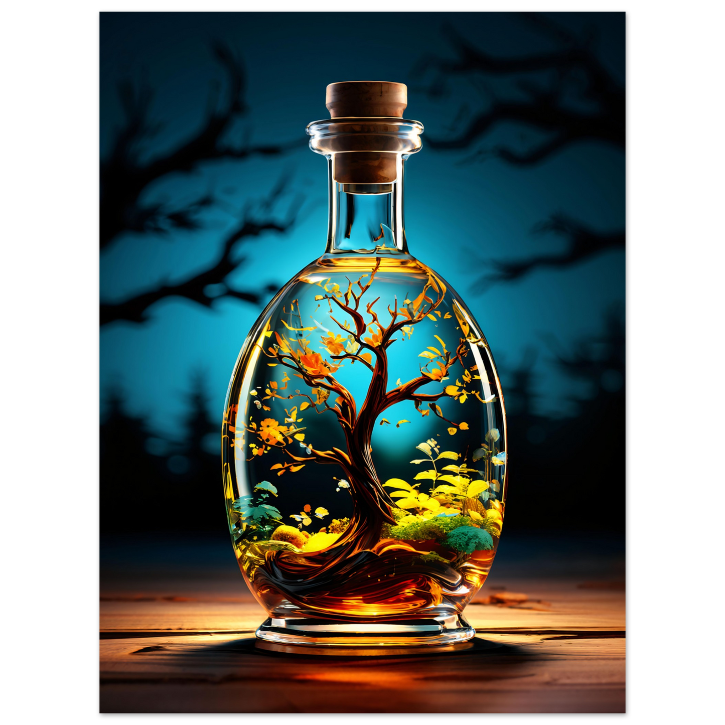 Brandy Bottle with Tree Inside