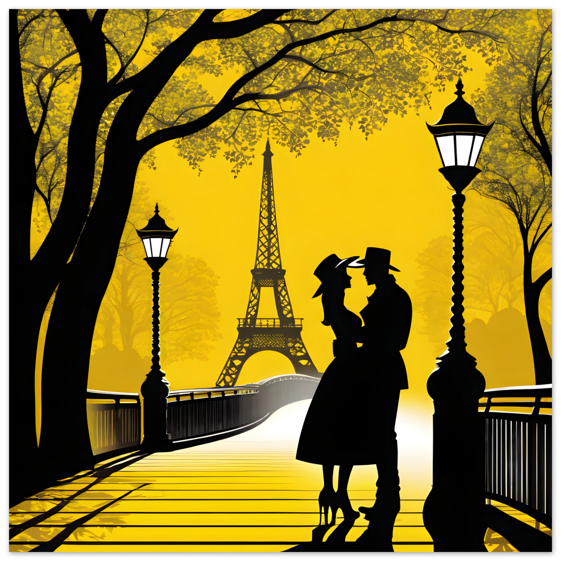 Couple Embracing with Eifel tower in back ground